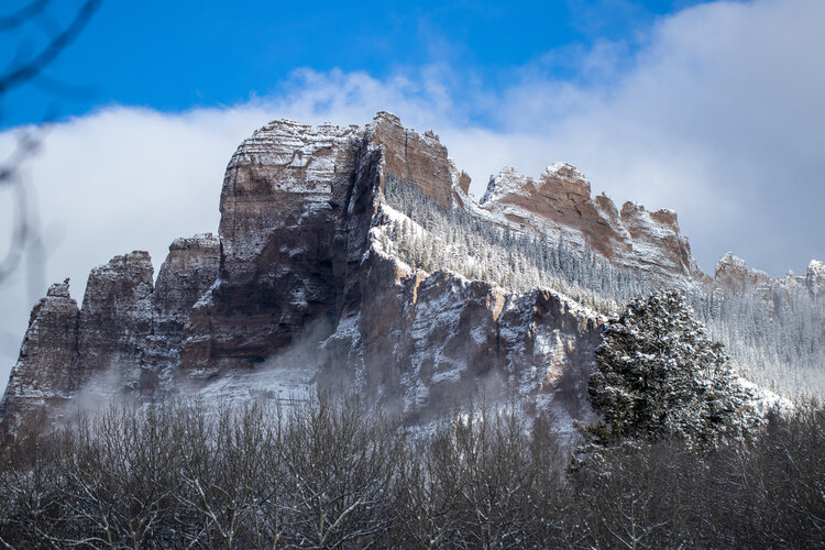 Photo of mountains in winter